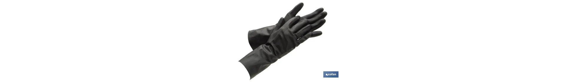 Guantes de neopreno negros | Ideales para el contacto con ácidos y detergentes | Perfectos para metalurgia y mecánica