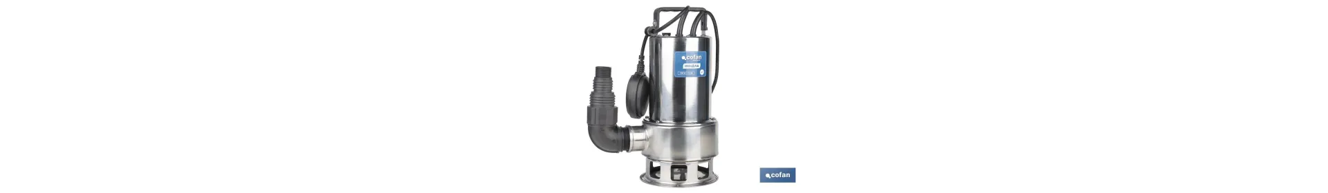 Electrobomba sumergible para aguas sucias | Potencia: 750 W | Caudal máximo: 13000l/h | 7 m de inmersión | Interruptor de flota