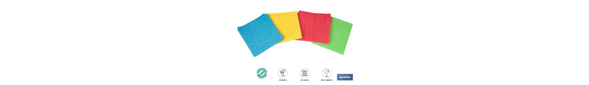 Pack de 4 bayetas de microfibra antibacterianas | Alta calidad y versatilidad | Máxima absorción | Medidas: 38 x 35 cm