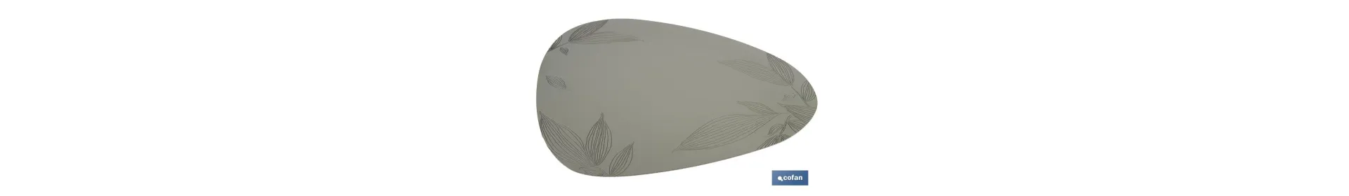 Bajoplato triangular | Diseño estampado con hojas | Packs de 6 salvamanteles individuales | Color: verde | Material: PVC | Medi