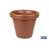 Macetas decorativas con diseño rayado | Color: terracota | Resistentes a los rayos UV | Material: Polietileno de alta densidad 