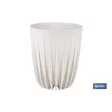 Maceteros decorativos ecológicos | Diseño con rayas en relieve | Tapón de drenaje incorporado | Disponibles en dos colores con 