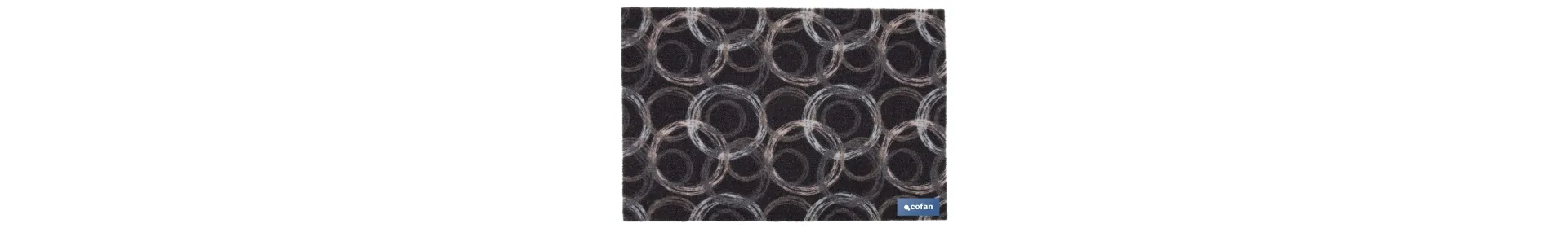 Felpudo de entrada con círculos | Material resistente | Base antideslizante | Adecuado para interior y exterior | Medidas: 50 x