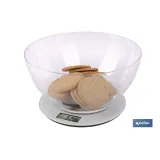 Báscula de cocina digital con cuenco transparente de 3,8 litros | Color: Gris | Alta precisión y diseño compacto