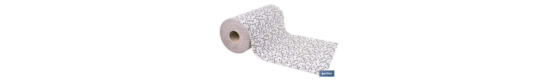 Rollo de alfombra vinílica para interior | Diseño de mosaicos gris, blanco y beige | Impermeable y de fácil limpieza
