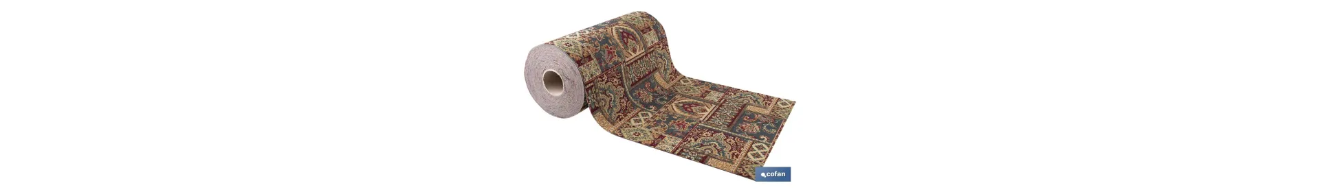 Rollo de alfombra vinílica para interior | Diseño con estampado de Oriente | Impermeable y de fácil limpieza