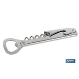 Sacacorchos con abridor | Material: Acero inoxidable | Adecuado para uso profesional | Diseño compacto y duradero | Longitud: 1