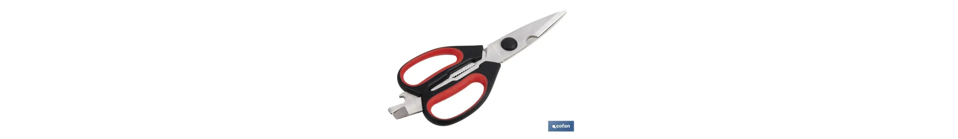 Tijeras de cocina multiusos con mango antideslizante | Hojas de acero inoxidable | Longitud: 21,5 cm | Perfectas para cortar, p
