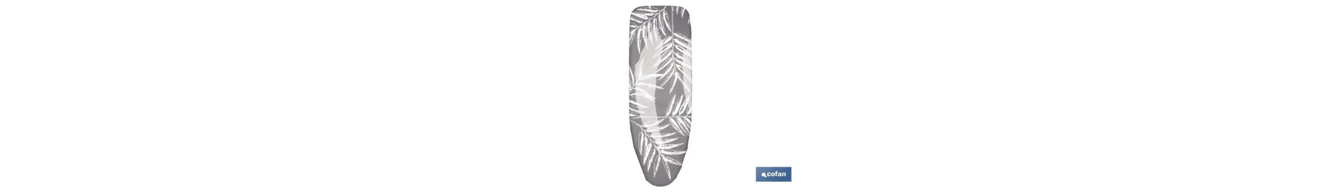 Funda acolchada para tabla de planchar | Tamaño universal | Estampado de ramas blancas | Color: gris bitonal | Material: 100 % 