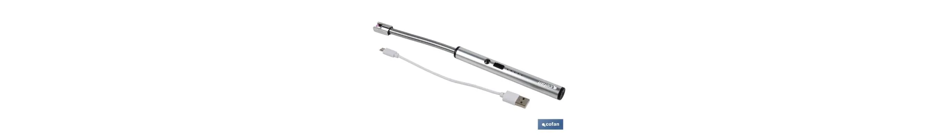 Encendedor eléctrico | Encendedor USB recargable | Mechero con arco de plasma | Cuello flexible | Indicador de batería | Medida