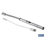 Encendedor eléctrico | Encendedor USB recargable | Mechero con arco de plasma | Cuello flexible | Indicador de batería | Medida