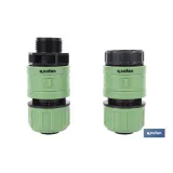 Racor reparador de mangueras de jardín | Conector de ABS | Resistente a UV | Conexión rápida y sencilla | Enlace reparador de 1