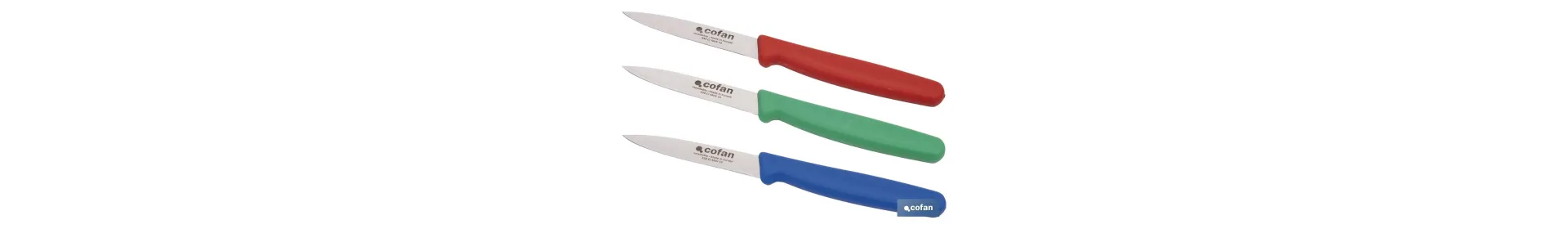 Pack de 3 cuchillos puntilla de acero inoxidable | Mango antideslizante | Apto para lavavajillas