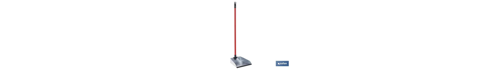 Recogedor metálico | Chapa galvanizada | Palo de rosca incluido | Durabilidad y limpieza profesional | Medidas: 83 x 24 cm