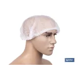 Gorro desechable | Color: blanco | Material: polipropileno | Plegado en acordeón | Disponible en packs de 100 unidades | Protec