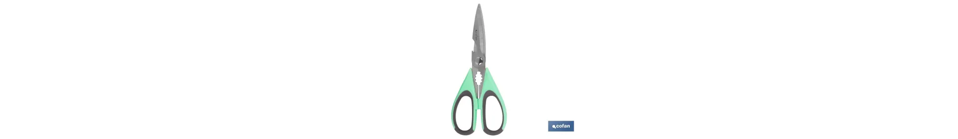 Tijeras Multiusos | Fabricadas en Acero Inox | Color Verde Claro o Morado | Longitud 22 cm