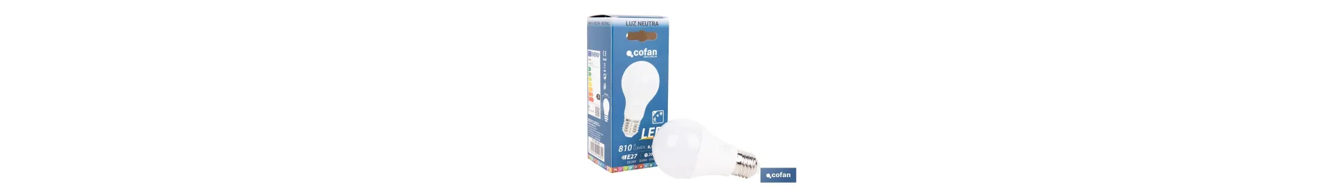 Bombilla Clásica LED con Sensor de Presencia E27 | 8,5 W - 810 lúmenes | 4000 K - luz neutra | Detección 360° 6 m | Ahorro Ene