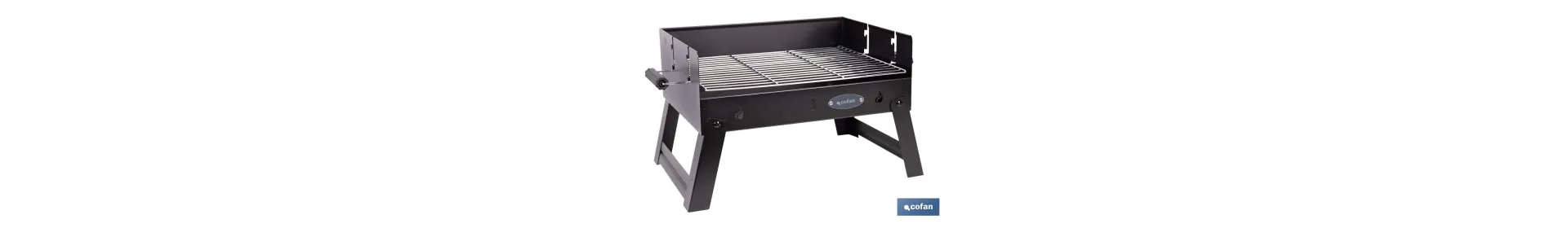 Barbacoa de carbón portátil plegable | Con parrilla cromada | Asas laterales | Compacta y fácil de transportar | Medidas: 45,5 