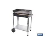 Barbacoa de carbón con ruedas | Parrilla regulable | Ladrillo refractario | Fácil de transportar y estable | Medidas: 56,7 x 36