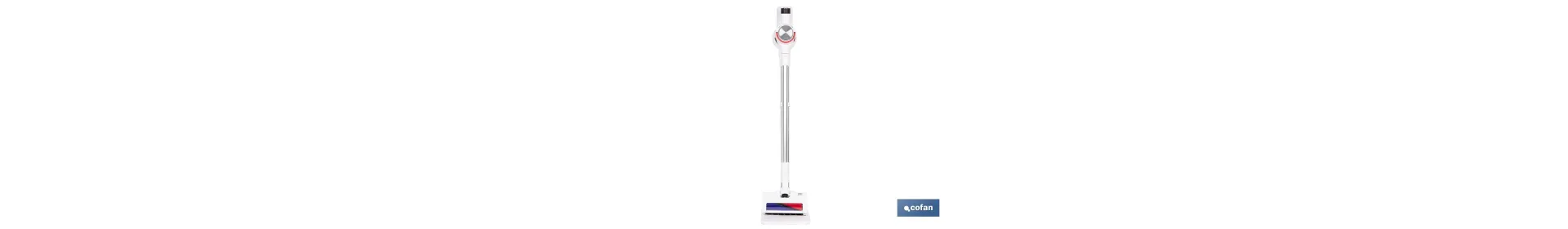 Aspiradora sin cable con base de carga | Potencia de succión: 180 AW | Potencia ciclónica: 32 kPa | 4 velocidades | Filtro HEPA