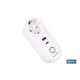 Enchufe inteligente con USB y tipo C | Conexión WiFi y Bluetooth | Aplicación: Smart Life o Tuya | Compatible con Alexa y Googl