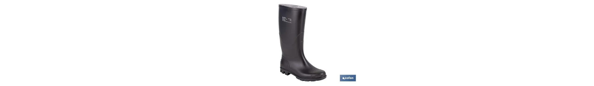 Botas de agua con caña alta | Material: PVC | Color: negro | Alta resistencia al agua, aceites y grasas | Disponible desde la t