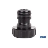 Adaptador de polipropileno con rosca hembra antifugas | Ligero y resistente | Adecuado para riego y mangueras | Salida de 1