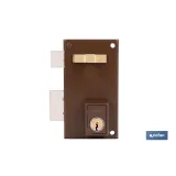 Cerradura de sobreponer de izquierda | Adaptable al modelo 56A | Cilindro de Ø25 mm | Incluye 3 llaves | Disponible en dos medi