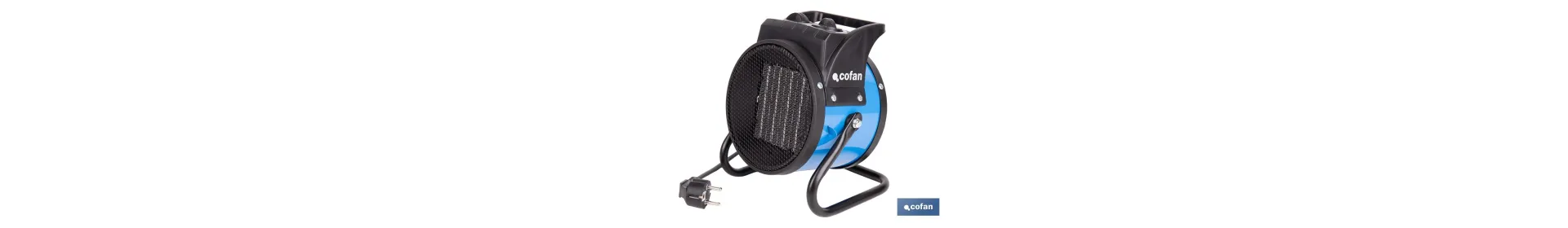 Calefactor cerámico industrial | Potencia: 2000 W | Diseño portátil | Termostato ajustable | Protección térmica