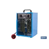 Calefactor eléctrico con enchufe industrial | Potencia: 5000 W | Función ventilador | Enchufe tipo trifásico (5 pines) | Protec