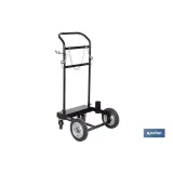 Carro portabidones de acero con ruedas antipinchazo | Cadena de seguridad | Alta resistencia y maniobrabilidad | Adecuado para 