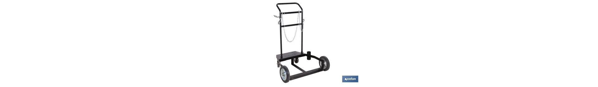 Carro portabidones de acero con ruedas antipinchazo | Cadena de seguridad | Alta resistencia y maniobrabilidad | Adecuado para 