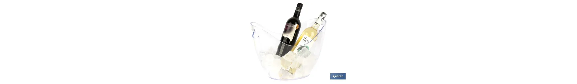 Cubitera transparente para mantener fría la bebida | Capacidad: 8 litros | Para fiestas, eventos y restauración