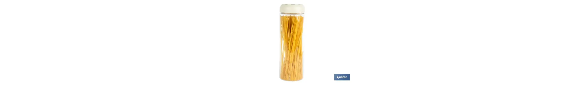 Bote de cocina de vidrio borosilicato | Tapa beige | Cierre a presión | Capacidad: 1,7 l | Almacenaje de alimentos | Medidas: Ø