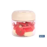 Bote de cocina de vidrio borosilicato | Tapa beige | Cierre a presión | Capacidad: 400 ml | Almacenaje de alimentos | Medidas: 