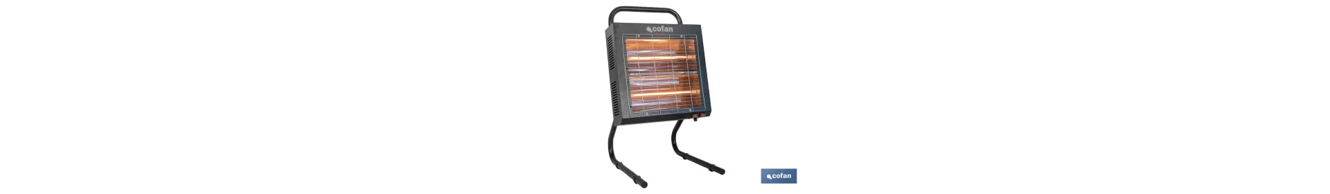 Calefactor de onda corta por infrarrojos | Potencia: 1500/3000 W | Protección IPX4 | Alta eficiencia para entornos de hasta 40 
