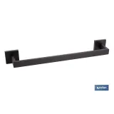 Toallero de baño negro mate | Material: acero inoxidable | Diseño cuadrado | Kit de fijación incluido | Medidas: 45 x 8 x 5,5 c