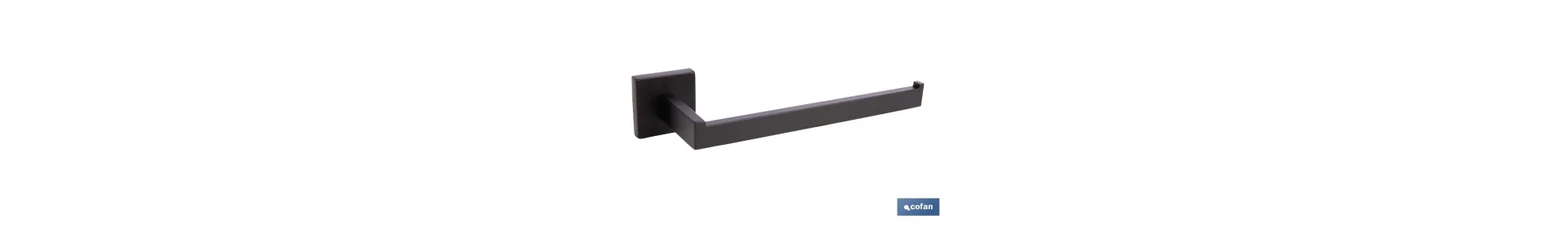 Toallero de baño negro mate | Material: acero inoxidable | Diseño cuadrado | Kit de fijación incluido | Medidas: 27 x 8 x 5,5 c