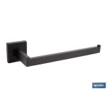 Toallero de baño negro mate | Material: acero inoxidable | Diseño cuadrado | Kit de fijación incluido | Medidas: 27 x 8 x 5,5 c