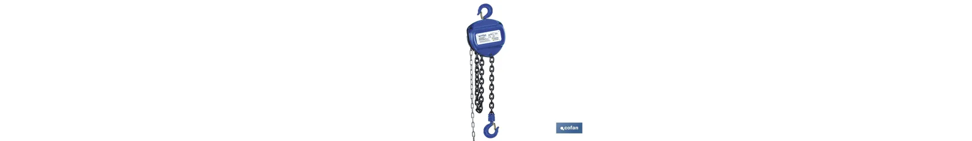 Polipasto de cadena manual | Altura de elevación: 6 m | Color: azul | Gancho resistente | Disponible en varias capacidades de c