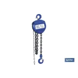 Polipasto de cadena manual | Altura de elevación: 6 m | Color: azul | Gancho resistente | Disponible en varias capacidades de c