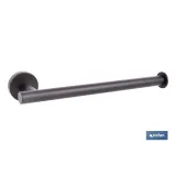 Toallero negro mate | Material: acero inoxidable | Diseño redondo | Kit de fijación incluido | Medidas: 28 x 8 x 5 cm