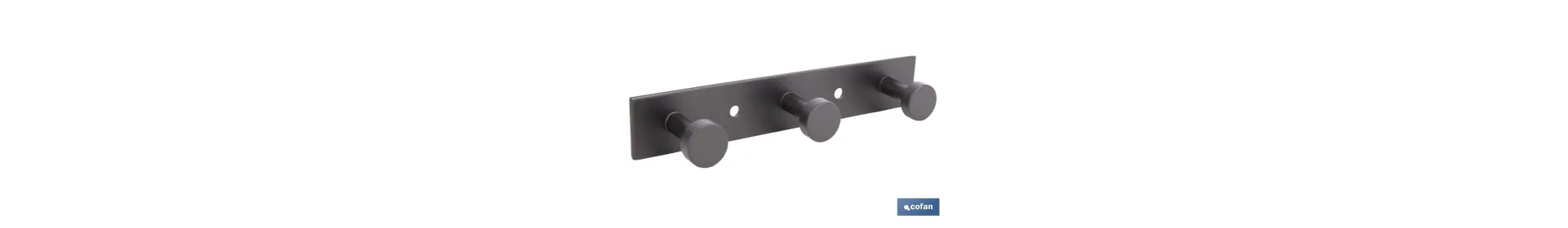 Perchero de pared negro | Material: acero inoxidable | Resistente y elegante | Disponible con diferentes colgadores