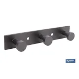 Perchero de pared negro | Material: acero inoxidable | Resistente y elegante | Disponible con diferentes colgadores