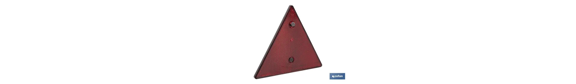 Catadióptrico triangular con agujero | Producto homologado | Disponible con o sin tornillos | Medidas: 155 x 137 mm