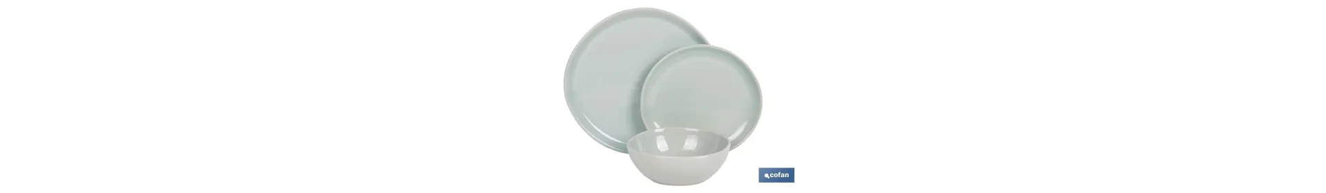 Juego de vajilla de cerámica verde | Set de 12 piezas | Diseño irregular | Apta para lavavajillas y microondas
