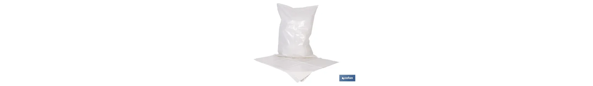 Pack de 10 sacos de polietileno blanco impermeable | Galga 300 | Grosor: 75 micras | Medidas: 55 x 75 cm