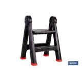 Escalera plegable de 2 peldaños | Superficie antideslizante | Compacta y segura | Carga de hasta 150 kg | Material: PP