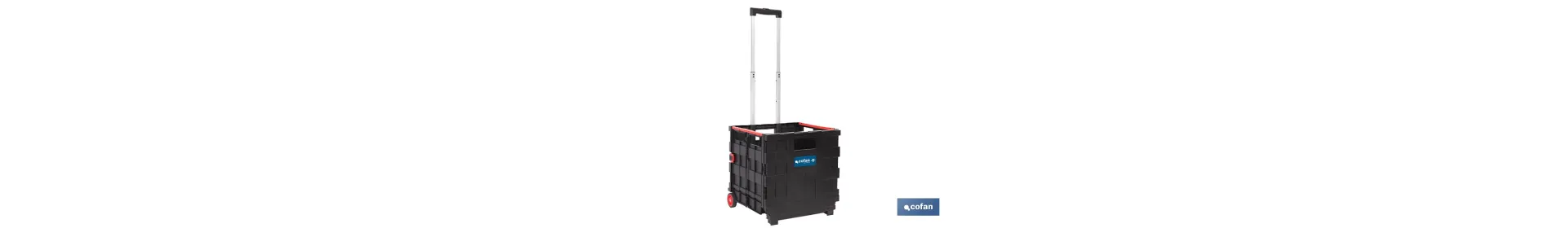 Trolley plegable con asa telescópica | Material: PP | Mango ergonómico | Carga máxima: 25 kg | Compacto y fácil de montar