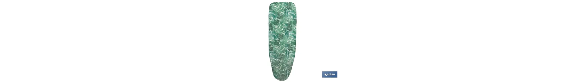 Funda acolchada para tabla de planchar con estampado de ramas verdes | Tamaño universal | Material: 100 % algodón | Refleja el 